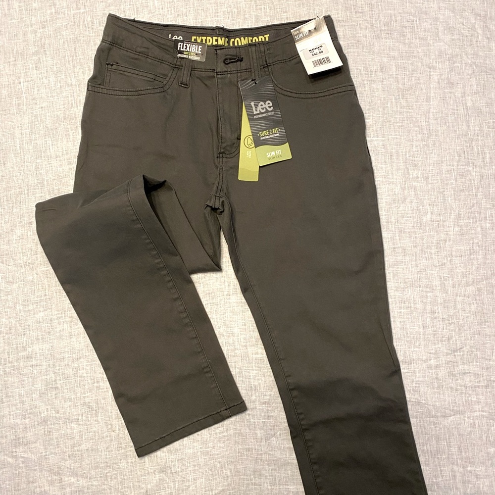 Lee Performance Series boys size 16 regular slim fit gray pants.